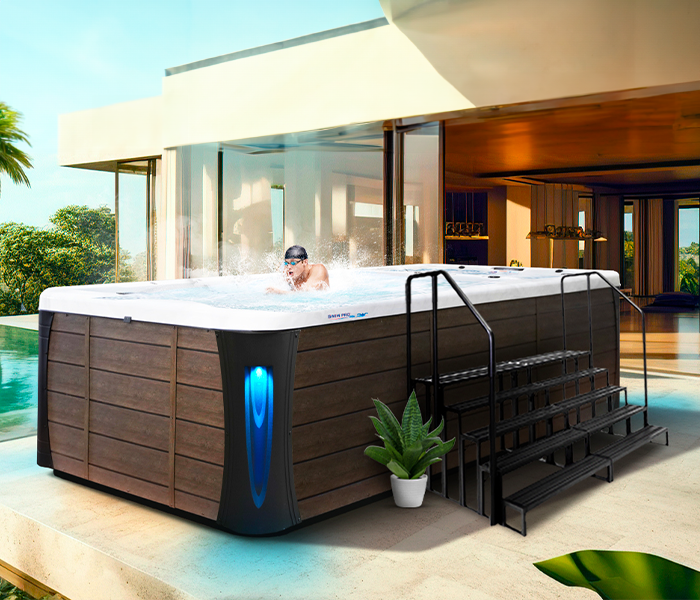 Calspas hot tub being used in a family setting - Roswell